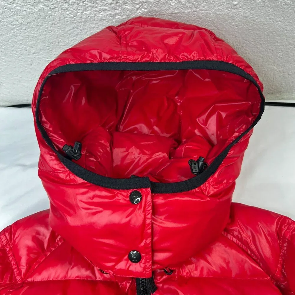 S13 NYC Quilted Down Puffer Coat Removable Hood Red Winter Ski Jacket Medium